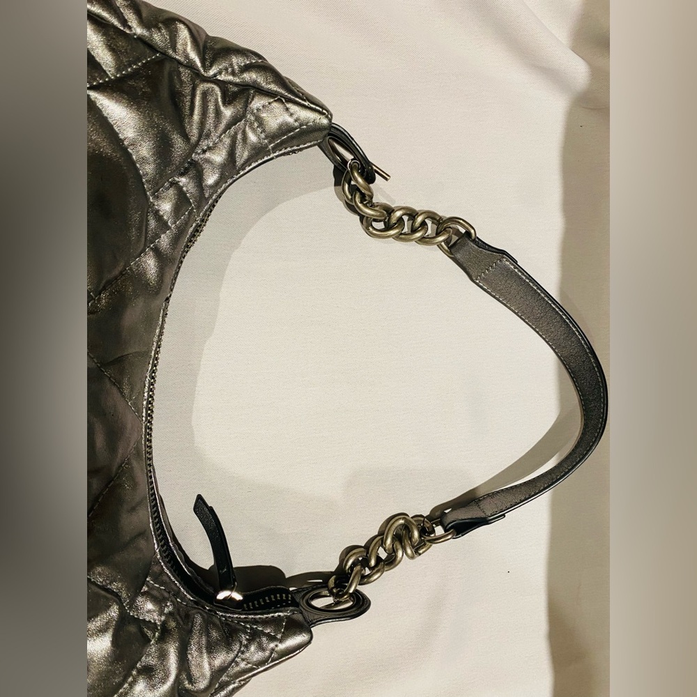 Kurt Geiger Metallic Silver Quilted Shoulder Bag - Picture 4 of 9